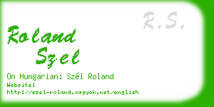 roland szel business card